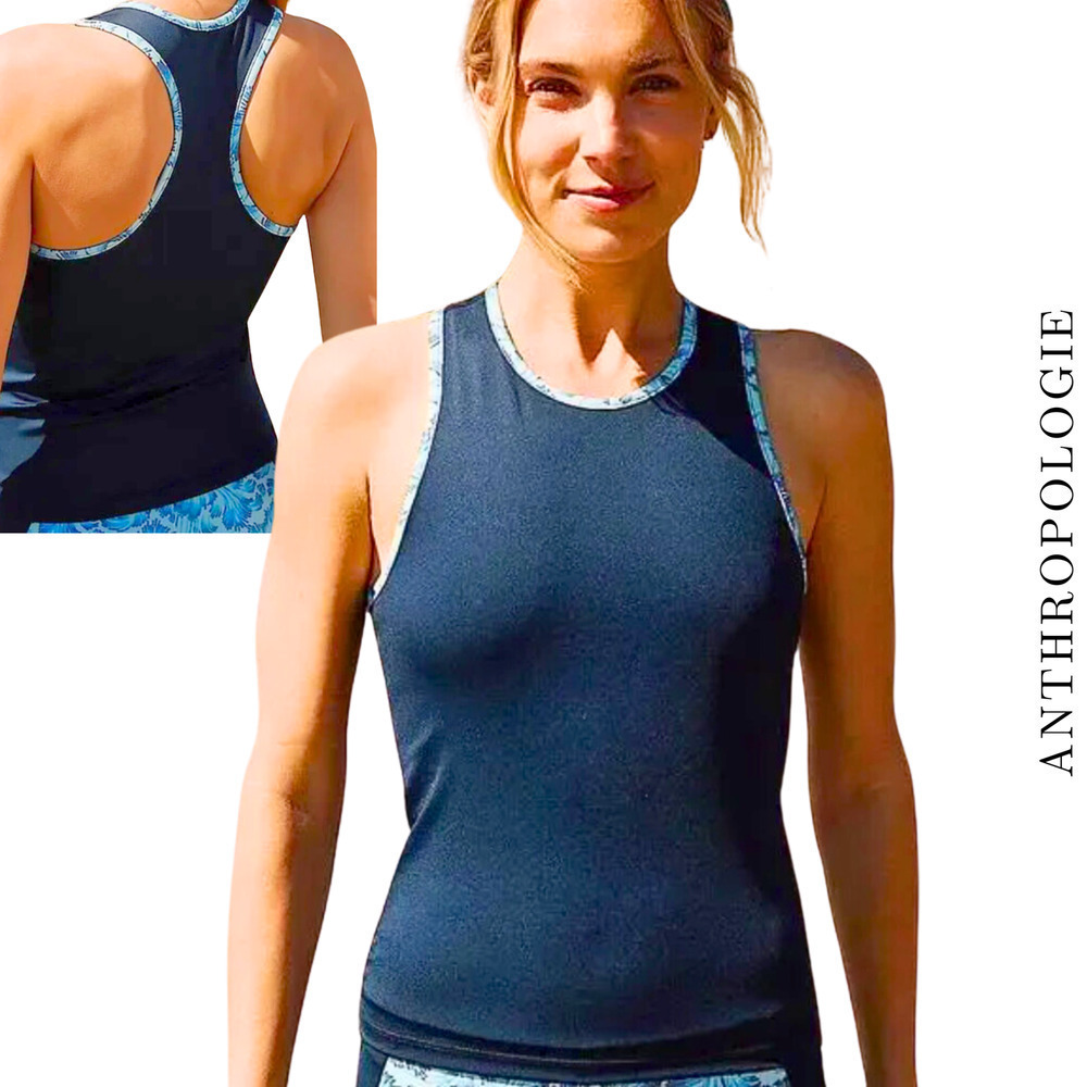 Daily Practice Anthropologie NEW Navy Jackie Activewear Racerback Tank Top Small